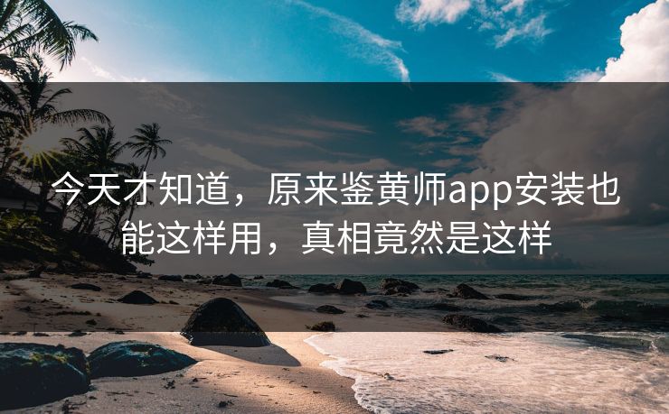 今天才知道，原来鉴黄师app安装也能这样用，真相竟然是这样