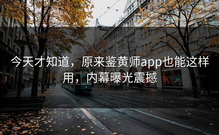 今天才知道，原来鉴黄师app也能这样用，内幕曝光震撼