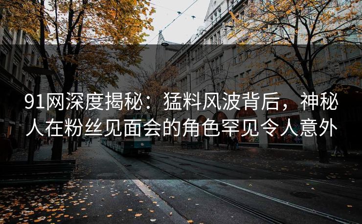 91网深度揭秘：猛料风波背后，神秘人在粉丝见面会的角色罕见令人意外